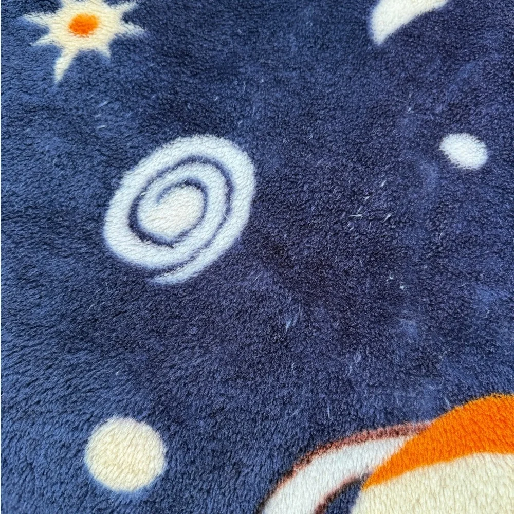 VTG Celestial Sunface Moon Stars Planets Cosmos Plush Blanket Whimsigoth 80x97